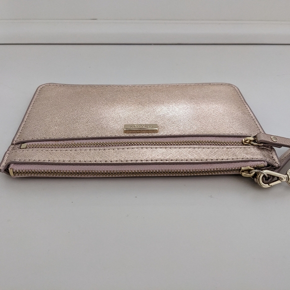 New? EXCELLENT Cond! Kate Spade New York Tinie Laurel Way Rose Gold Wristlet - Picture 9 of 14